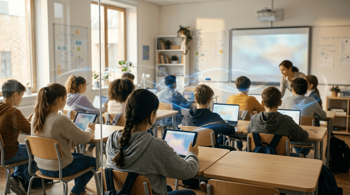 a classroom using networked learking modules