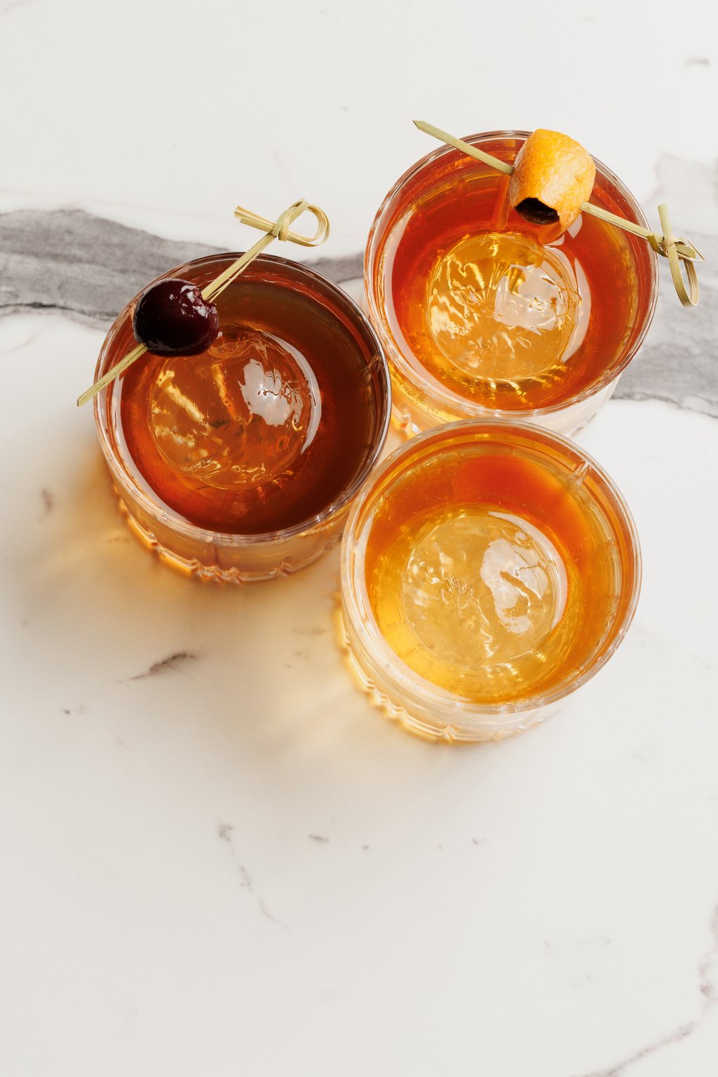 oldest fashioned, DG manhattan and sicilian brooklyn cocktails