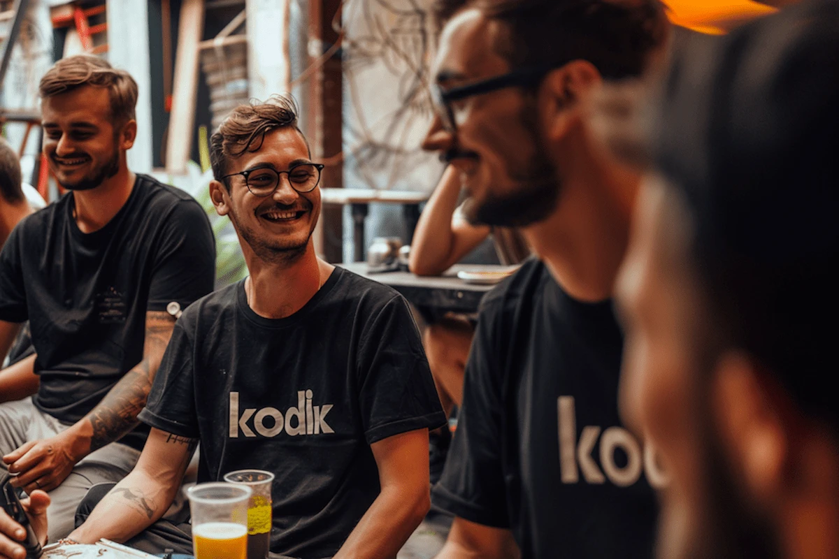 Three people sitting on a couch in a room looking at mobile devices