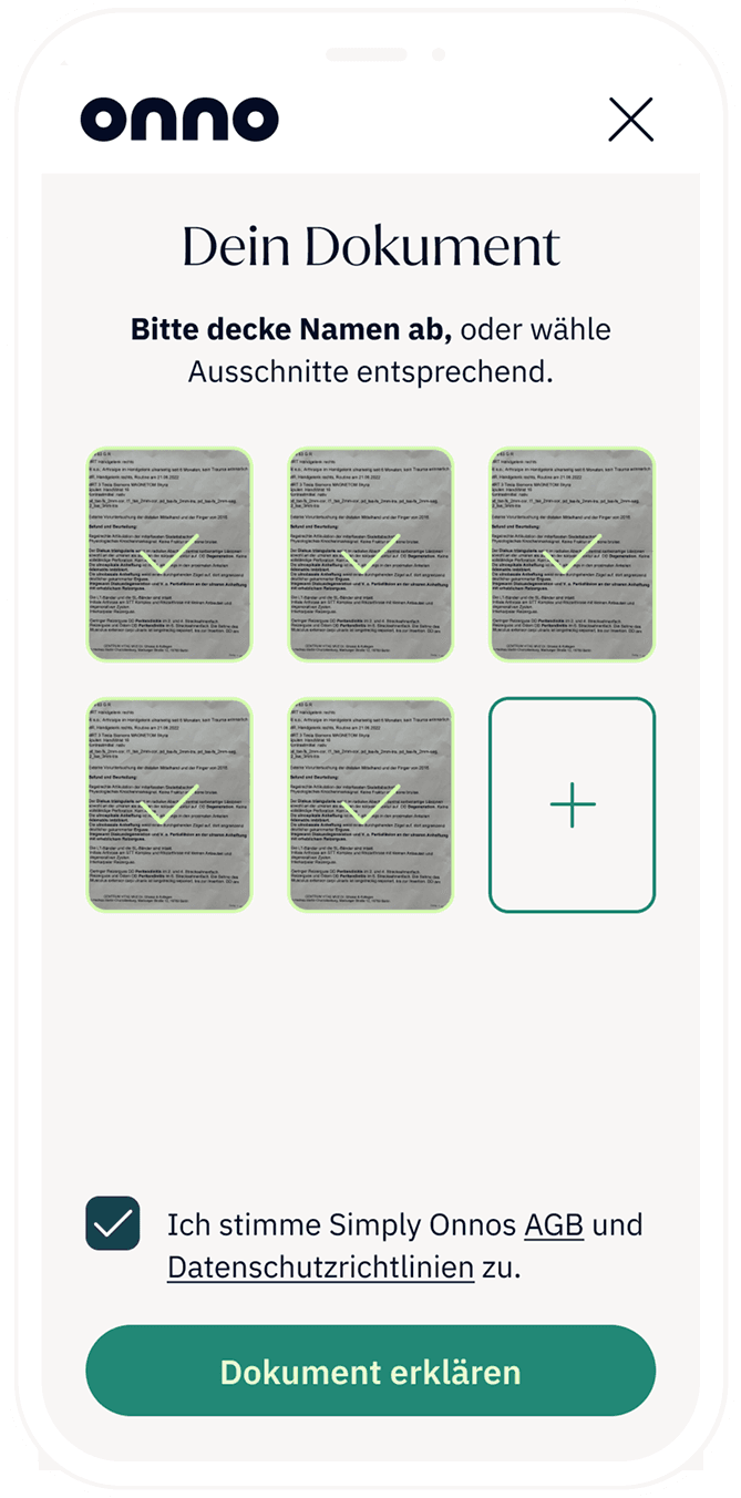 Simply Onno nach dem Hochladen eines mehrseitigen Dokumentes.