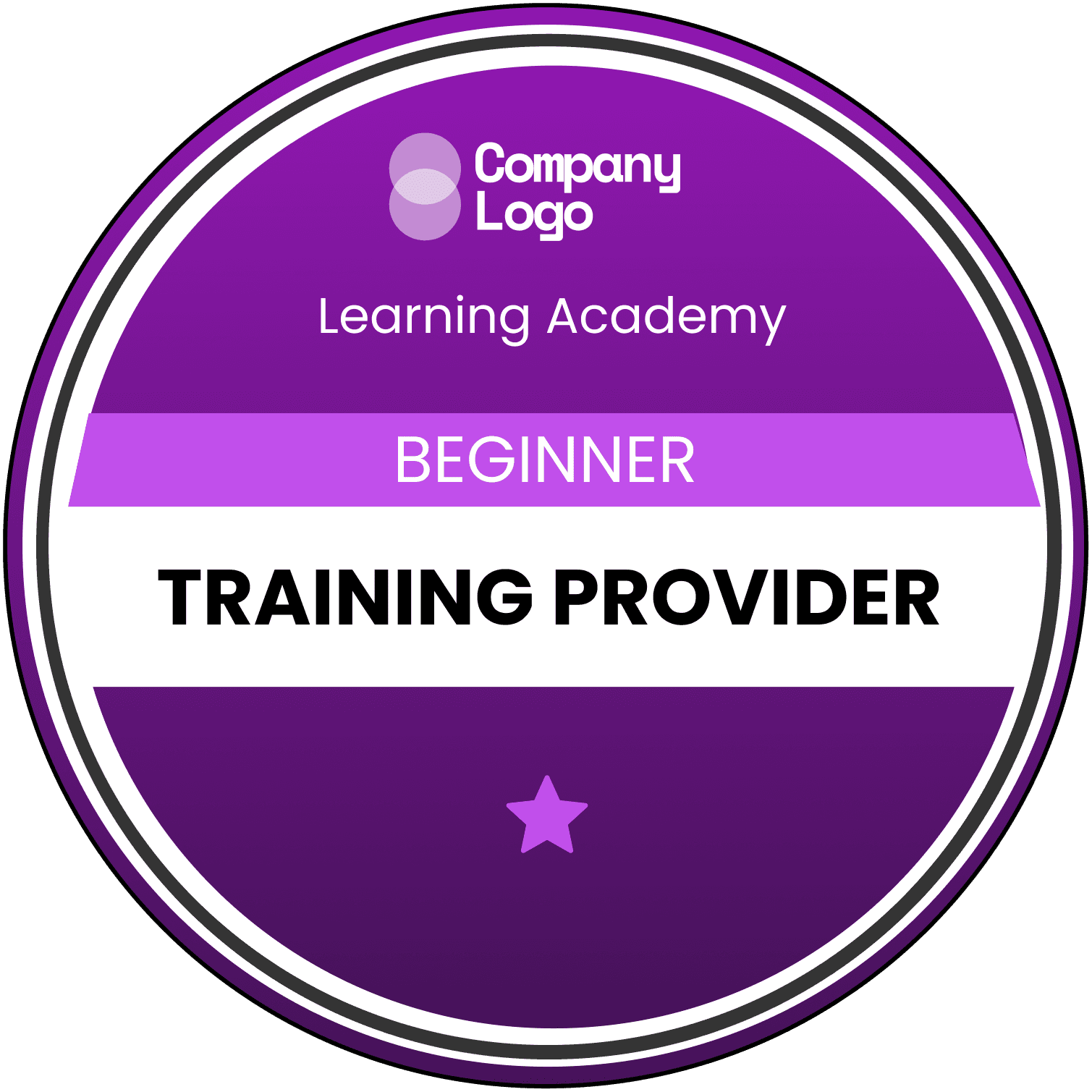 Wauld - Professional and superior purple training badge template