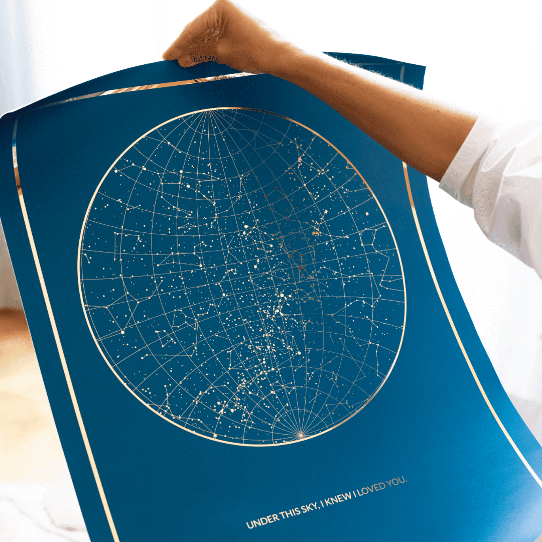 foil star map print