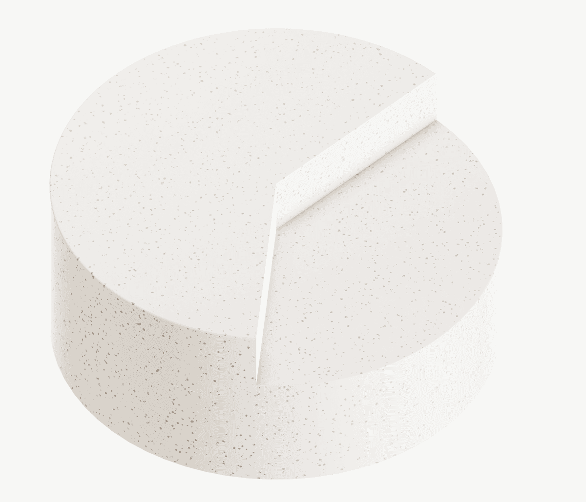 A white, round 3D circle with a bisecting line across the top is shown on a plain white background, conveying a sense of simplicity and clarity.