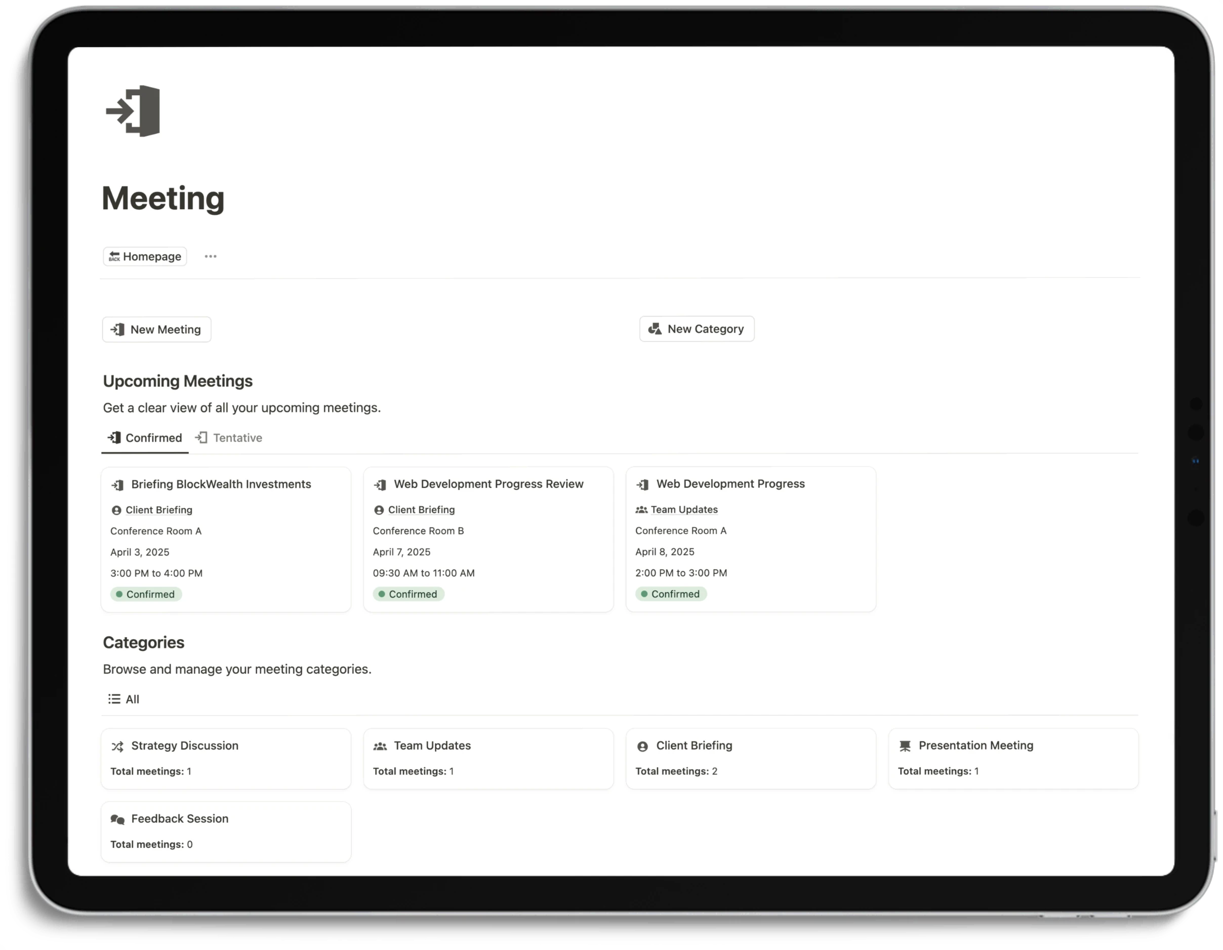 Notion Business Sytem - Meeting 