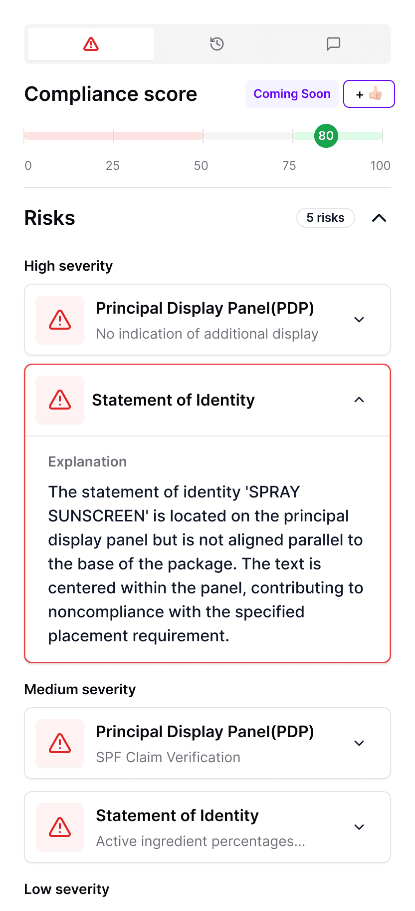 OTC drugs compliance remediation