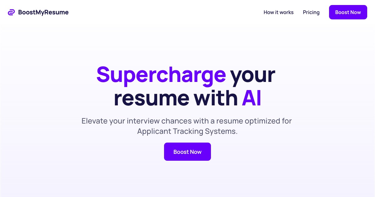 Boost My Resume | Powered by AI