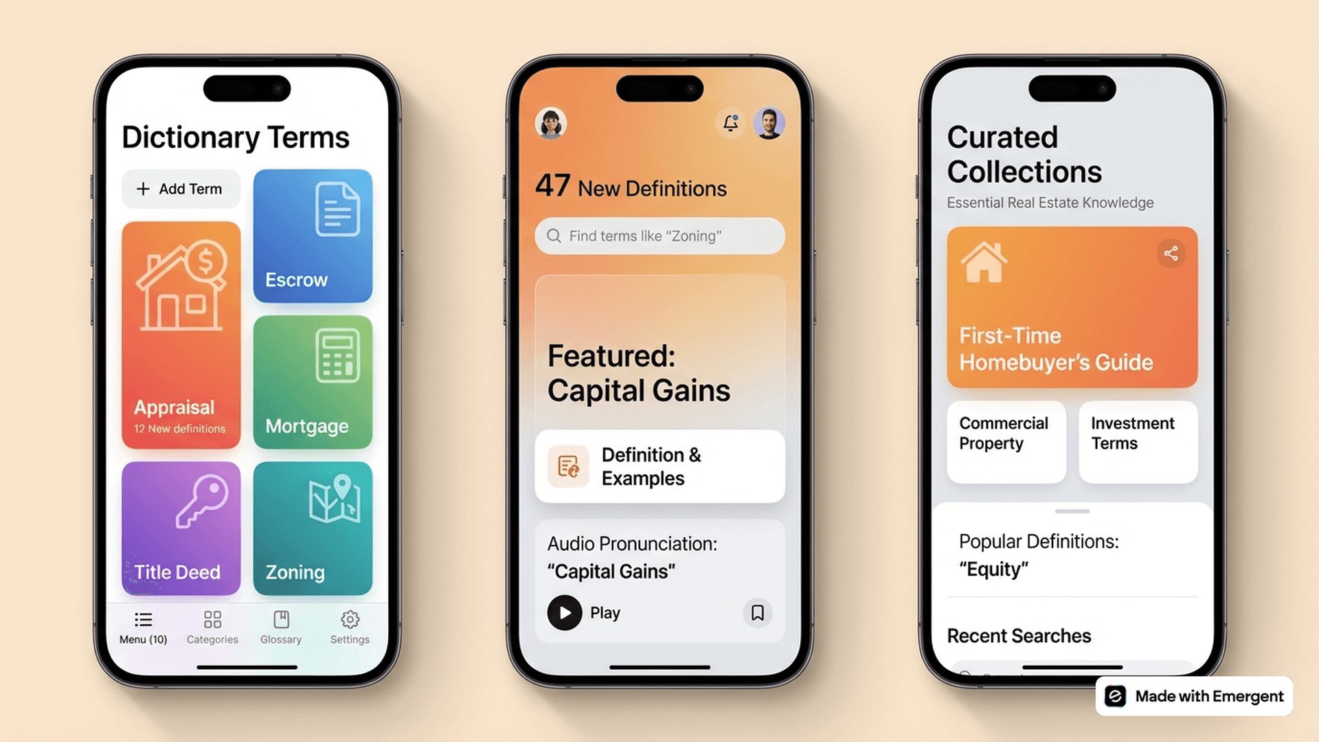 Real Estate Dictionary App Made With Emergent