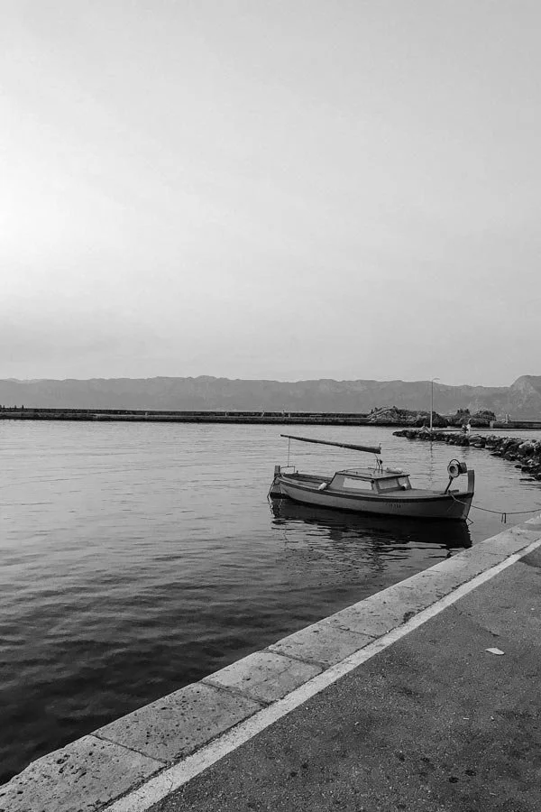 Boat in the water in Croatia Dubrovnik