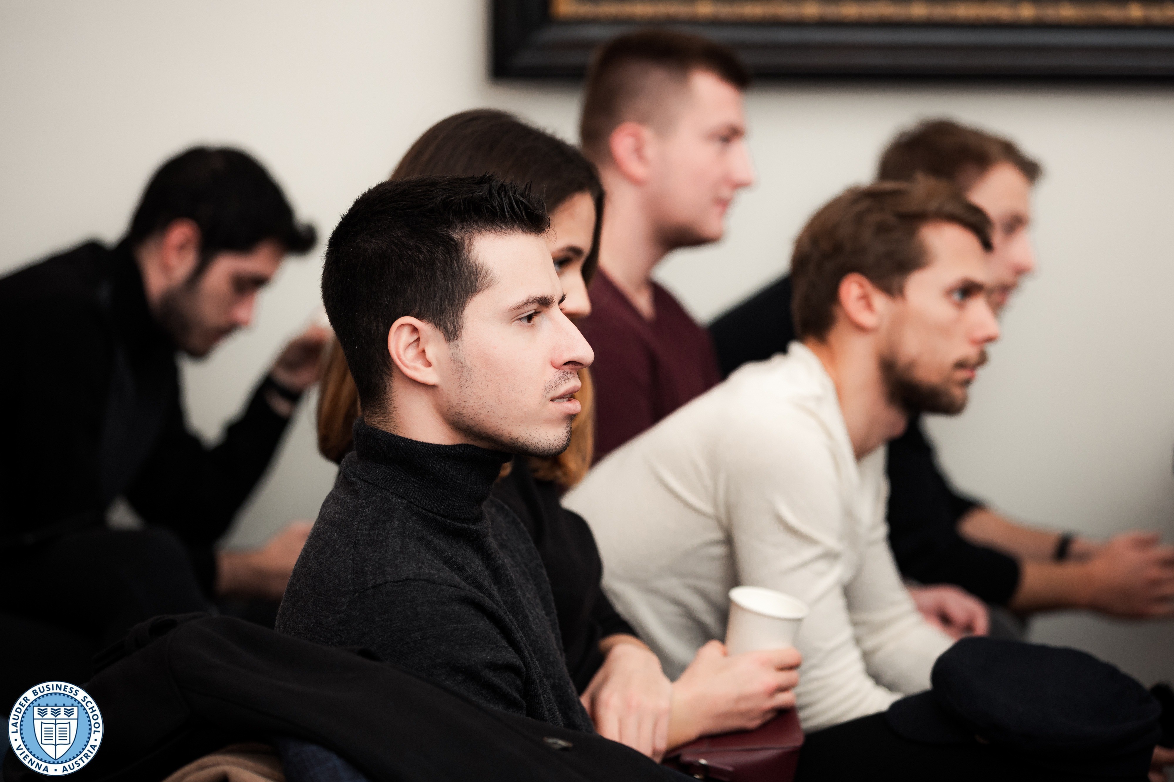 LBS students listening to Dr. Andreas Bierwirth, CEO of Magenta Telekom