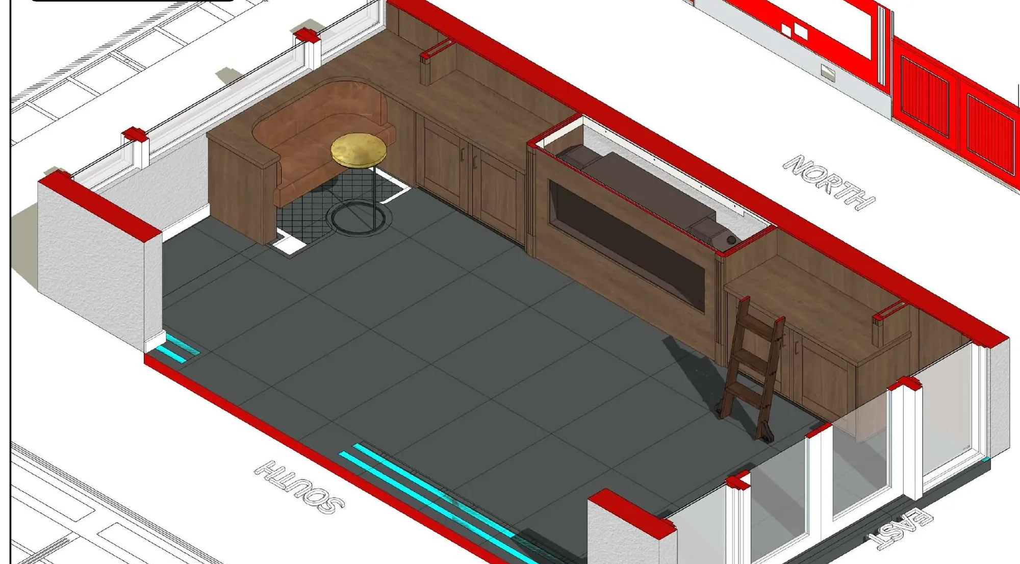 Fireplace Library Wall drawing sheet 2