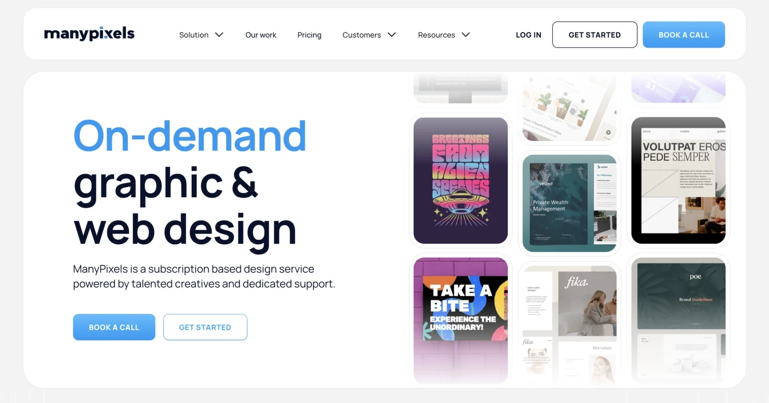 Screenshot of ManyPixels platform