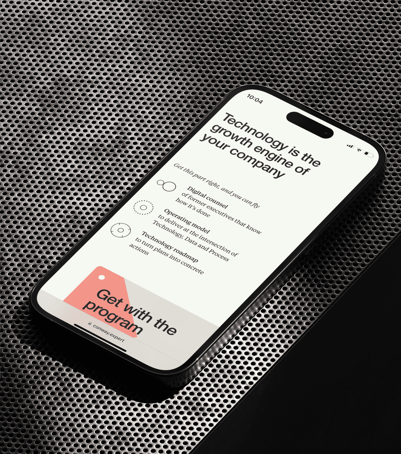 information deck Conway & Co mockup by analogue agancy