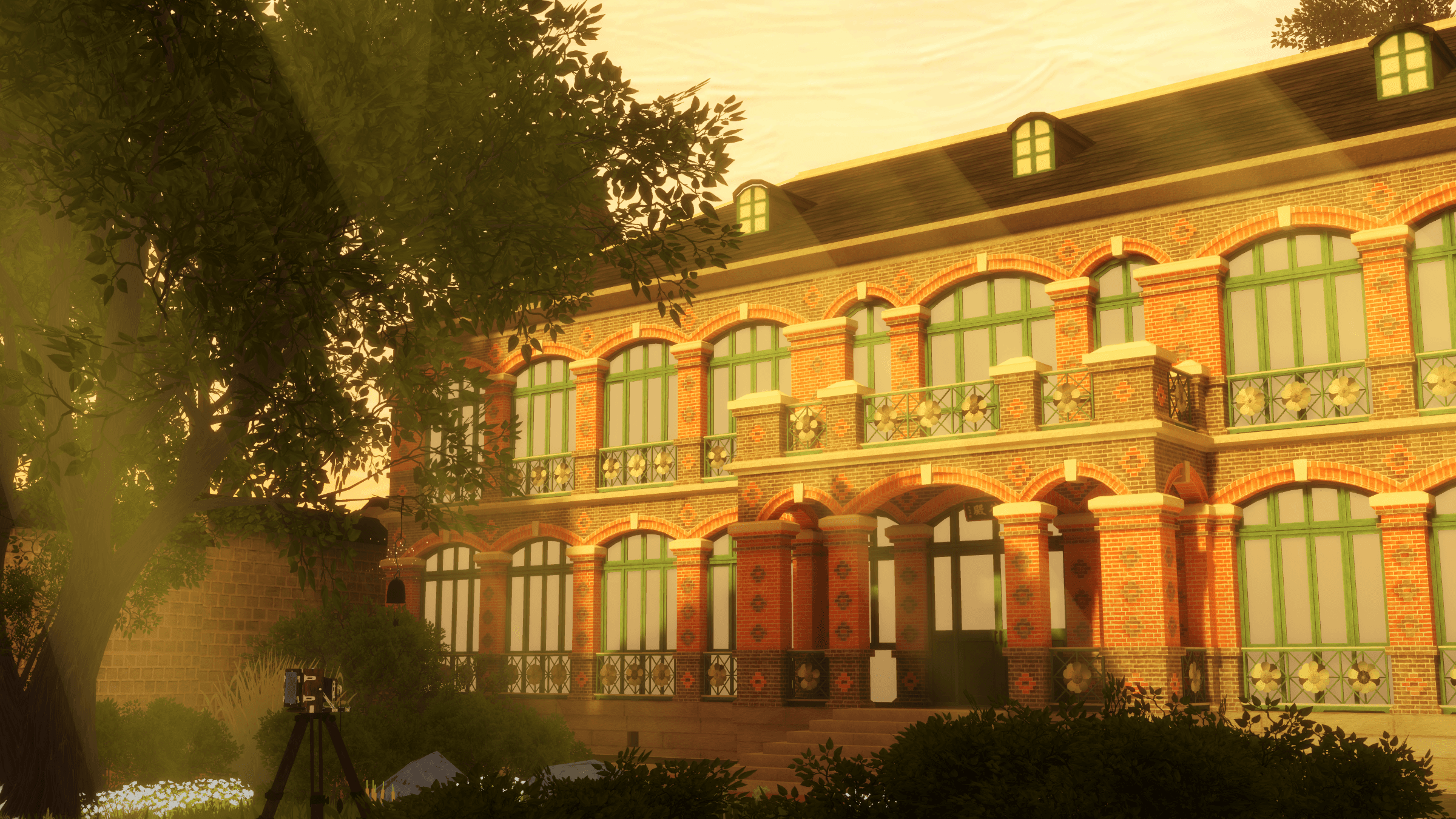 Dynamic picture of a cyclist riding downhill