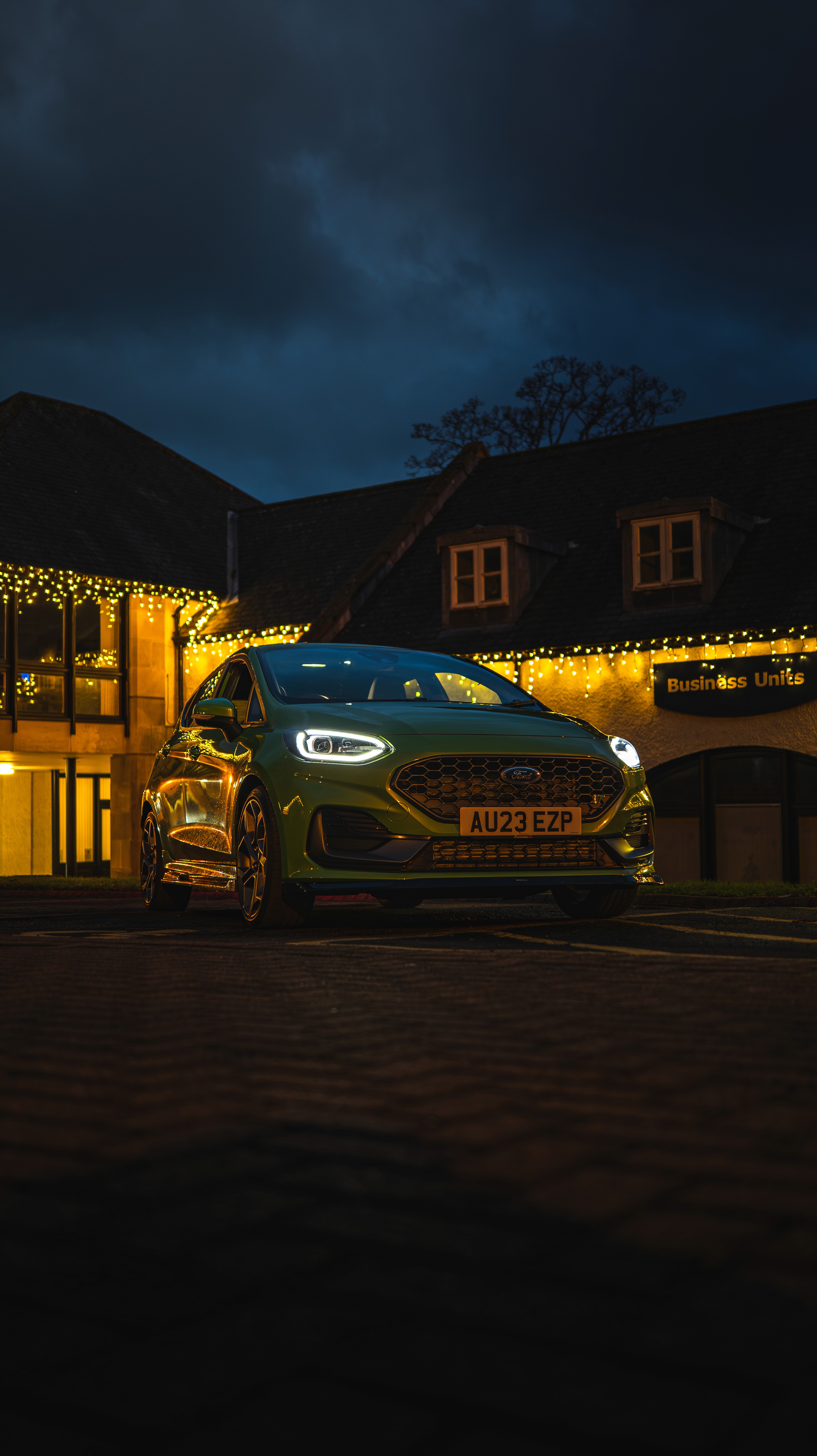 Fiesta st front shot at night
