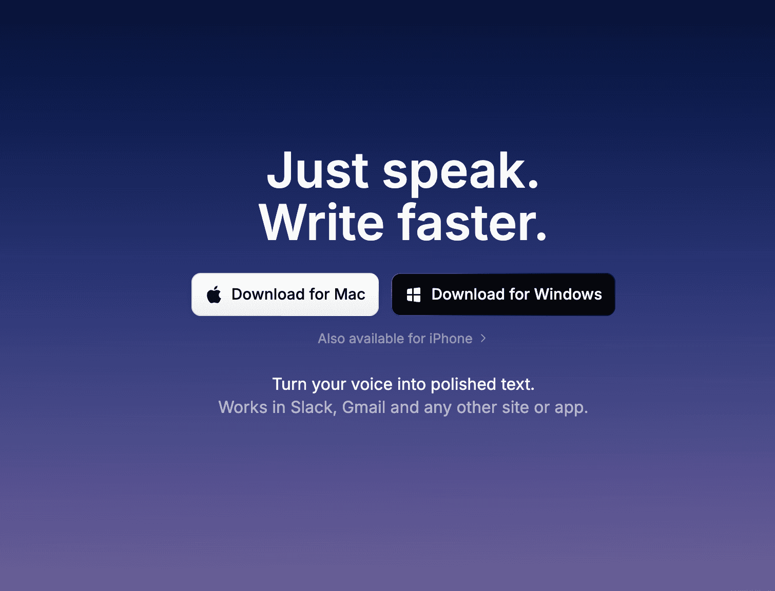 Superwhisper homepage screenshot