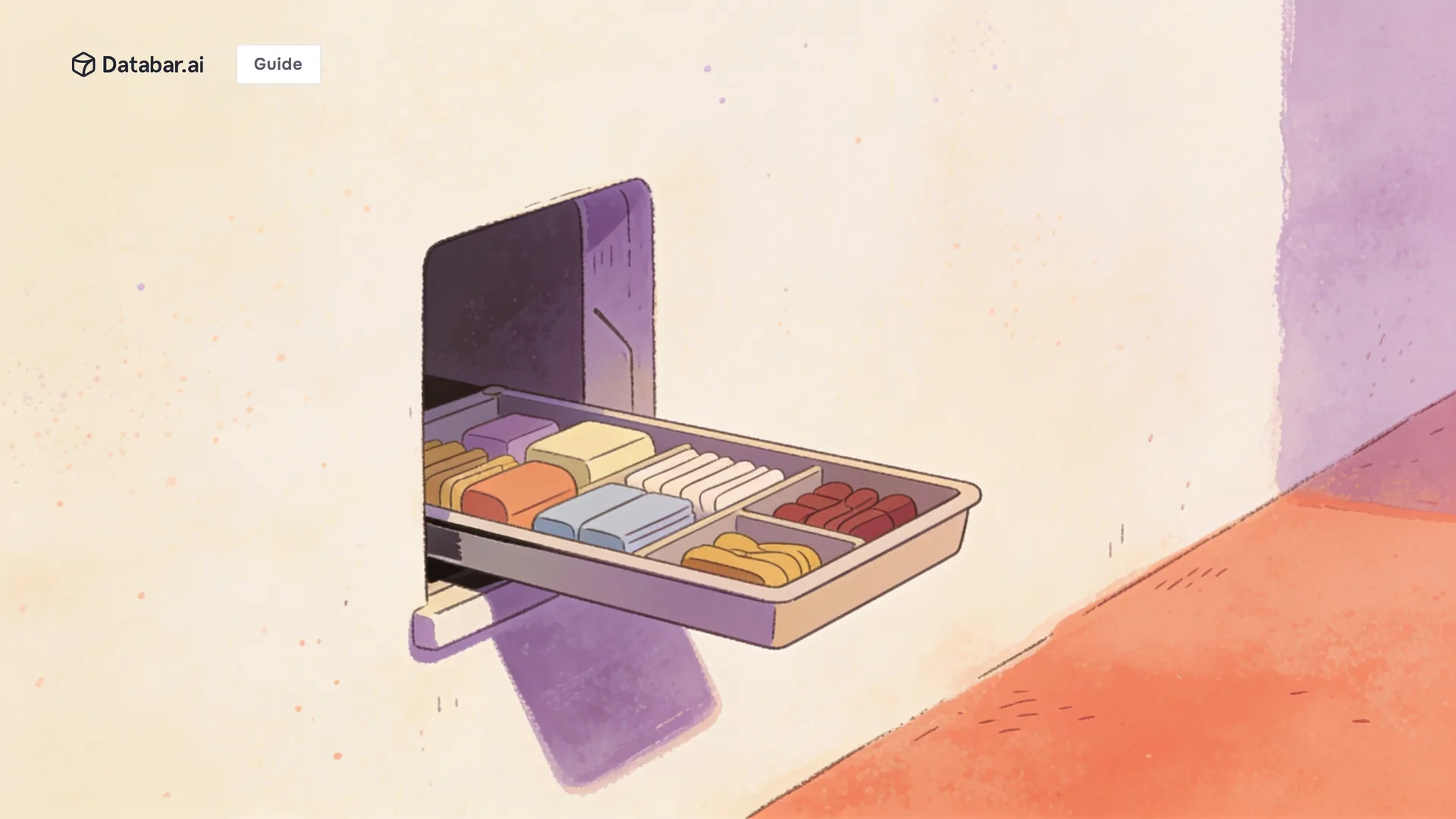 Illustration of a hatch in a blank wall with a tray sliding out carrying sorted items — Business Data API: What It Is, How It Works, and When You Need One