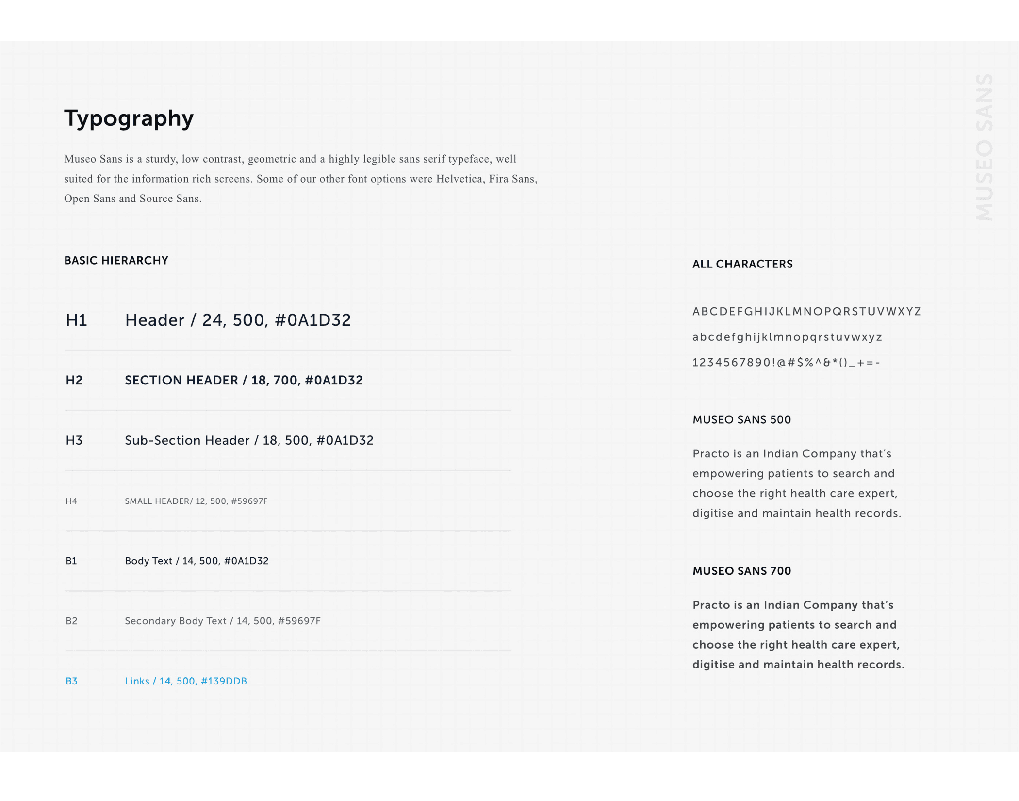 Typograhy Practo Ray