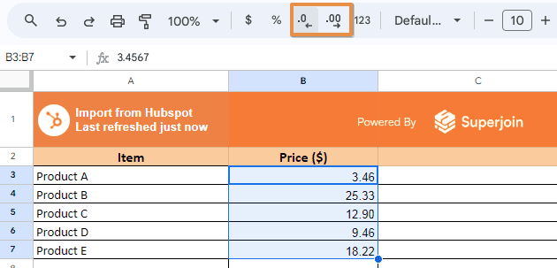 Increase/Decrease Decimals