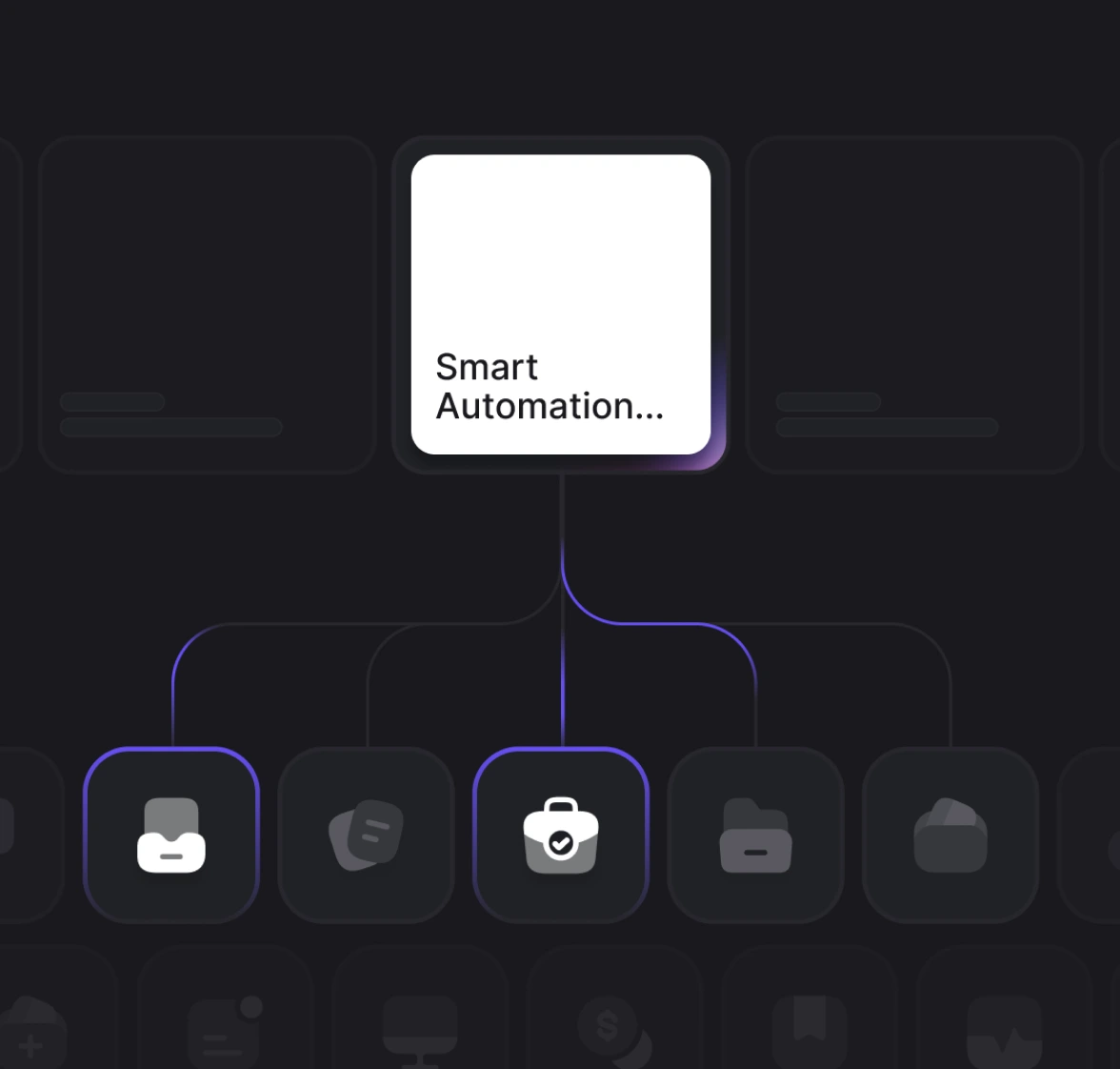 Illustration showing connected workflow icons representing task automation.