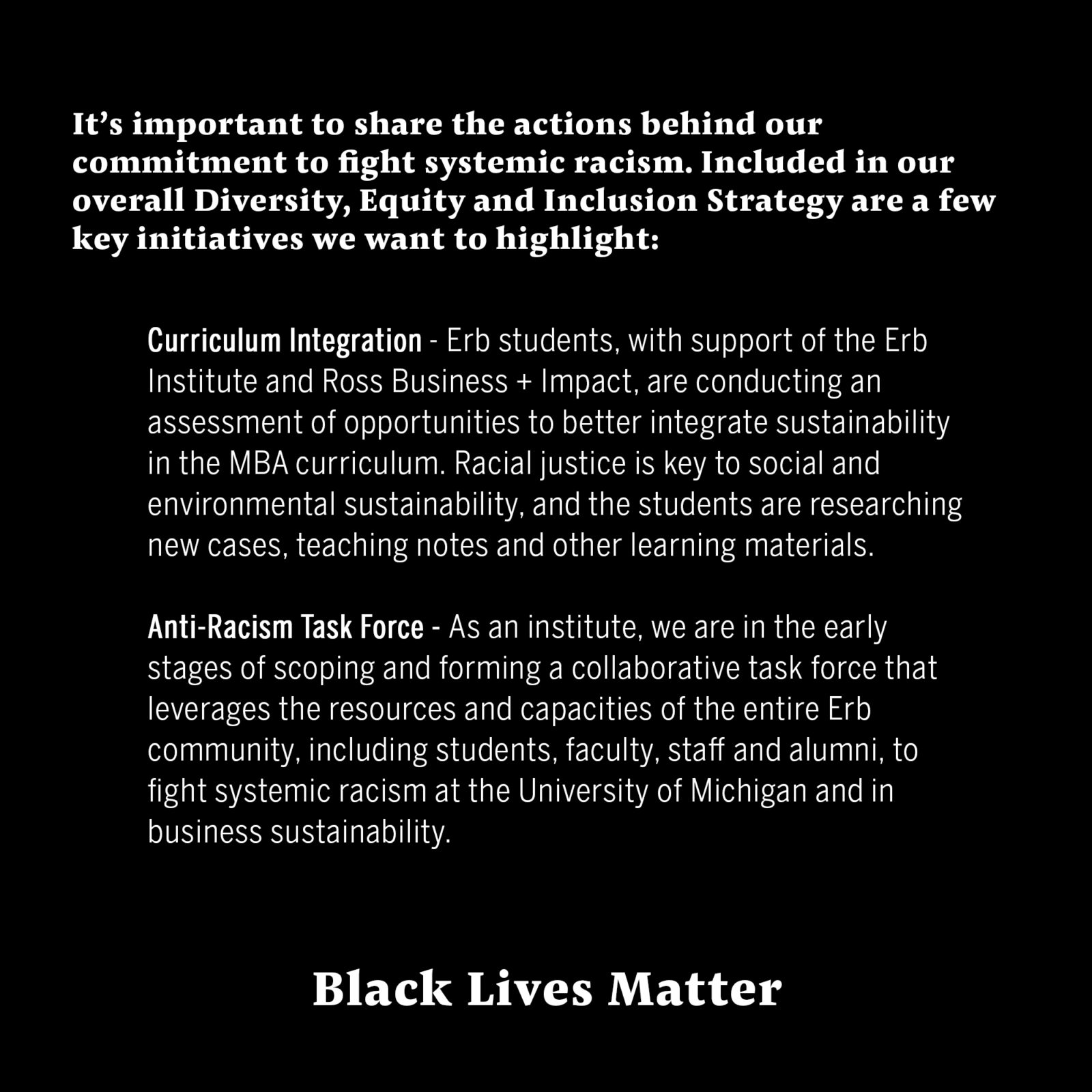 Text on a black background discussing the importance of equity in tech and highlighting Black union efforts.
