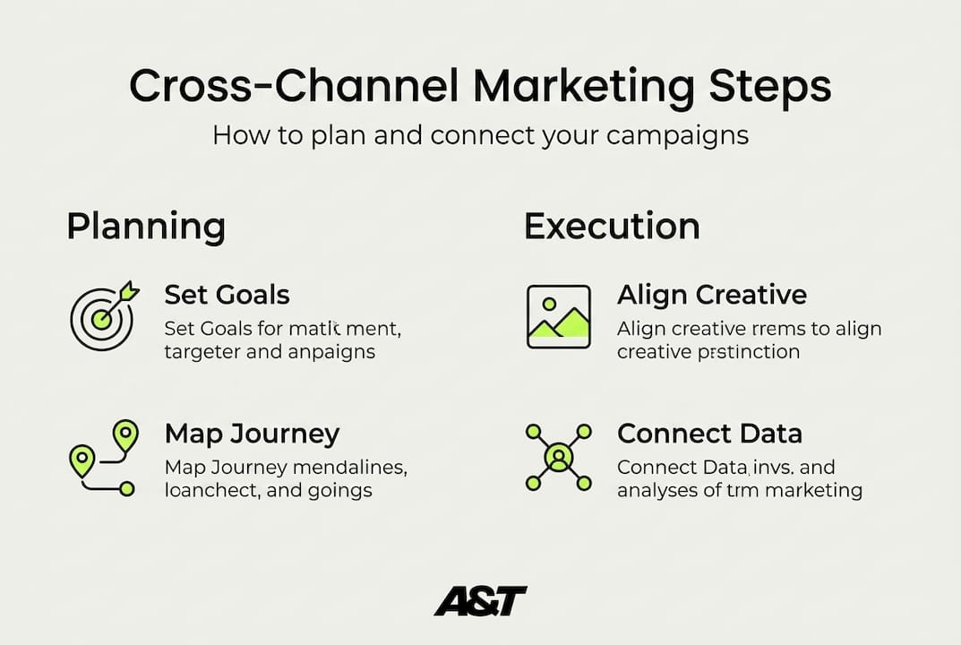 Infographic showing steps of cross-channel marketing