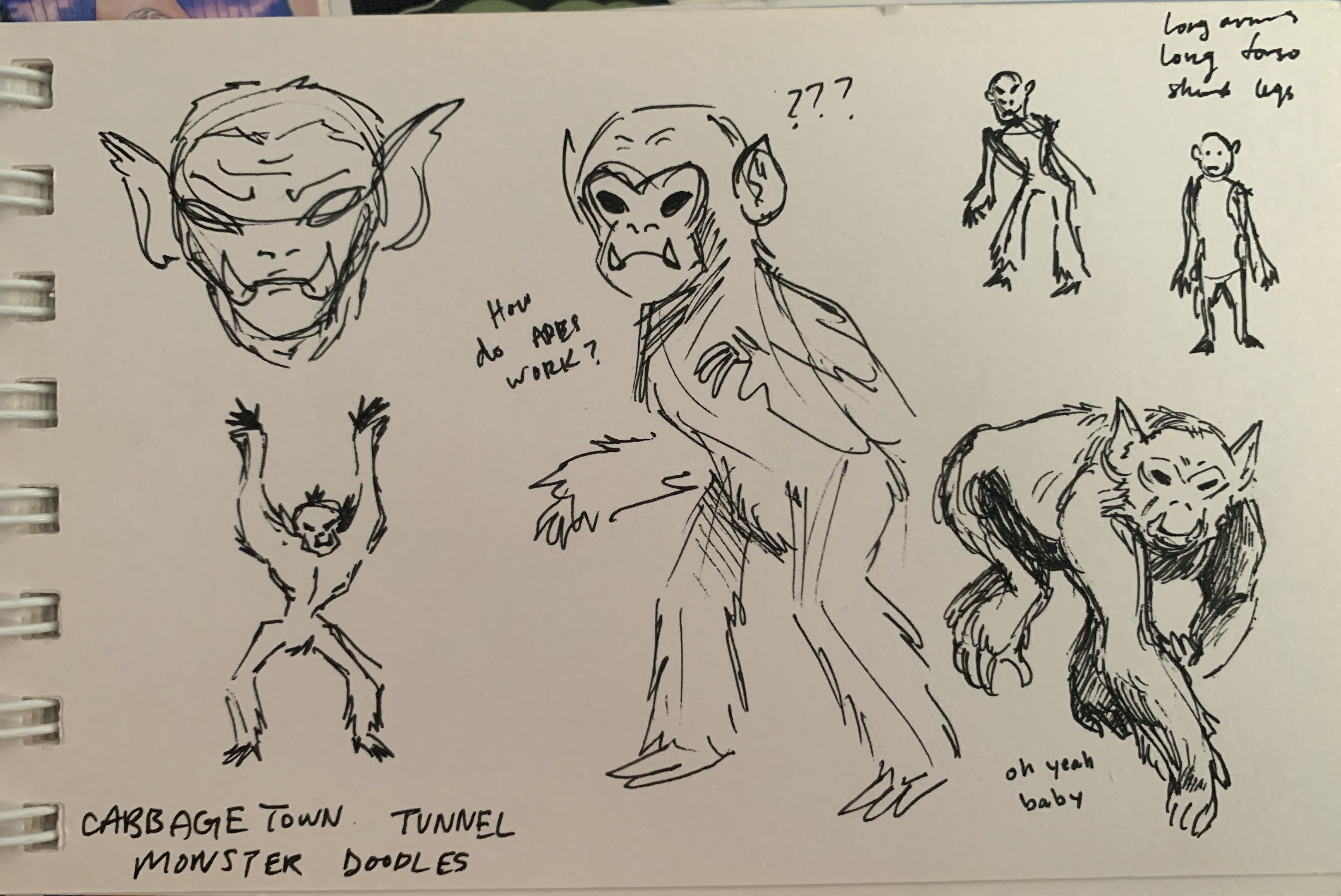 Sketches of the cabbagetown tunnel monster