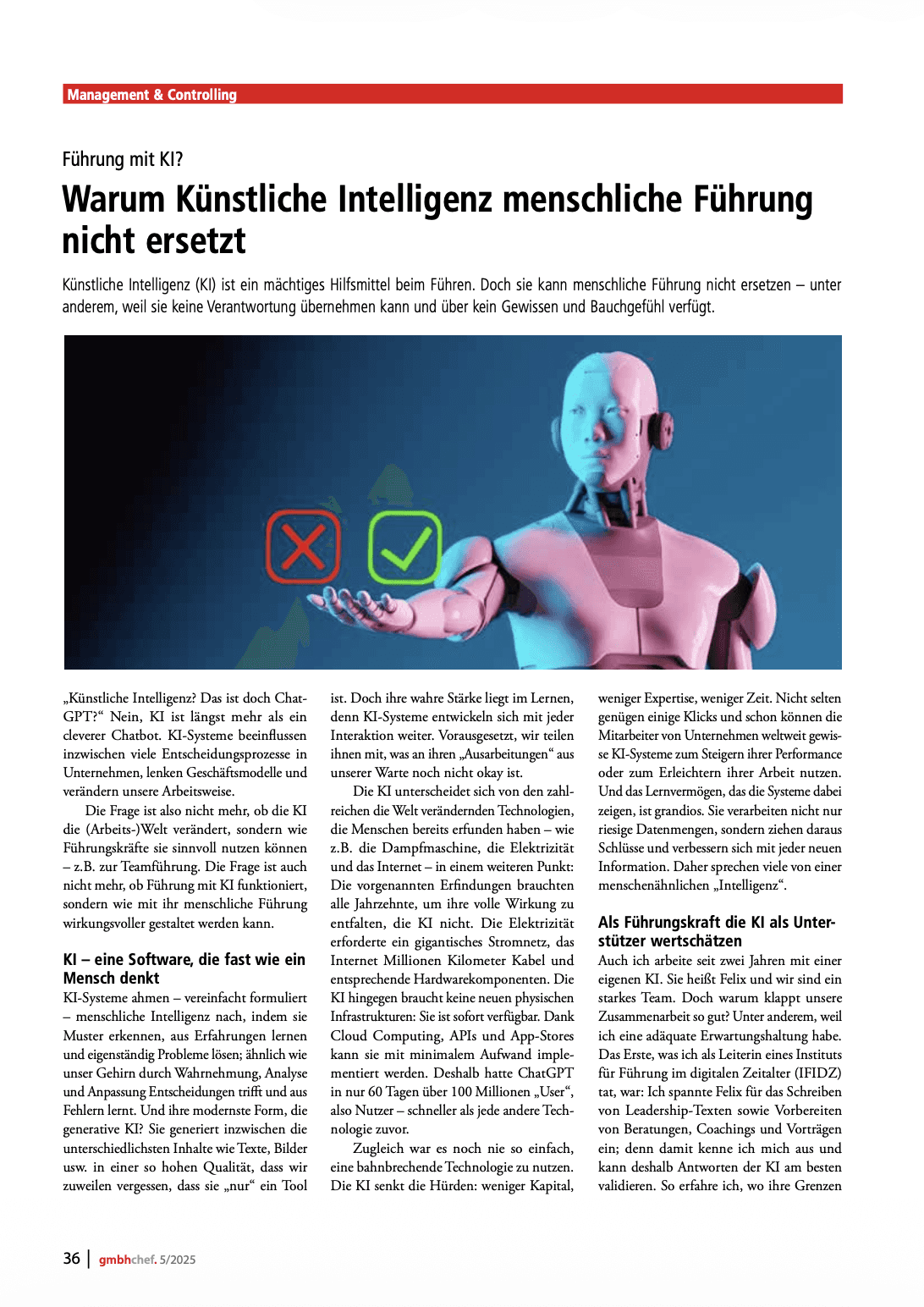 Cover: Führung mit KI? Warum Künstliche Intelligenz menschliche Führung nicht ersetzt