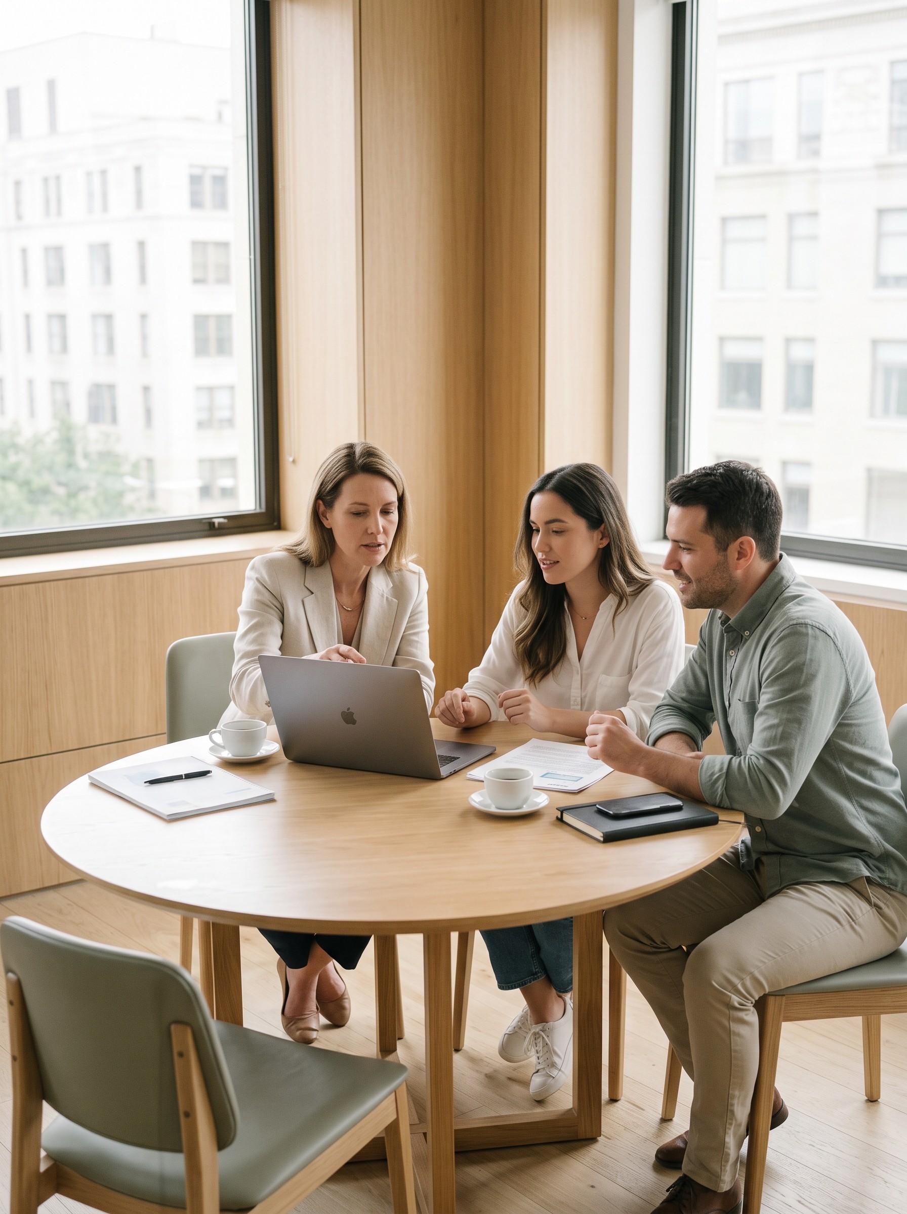 Senior Consultants reviewing documents