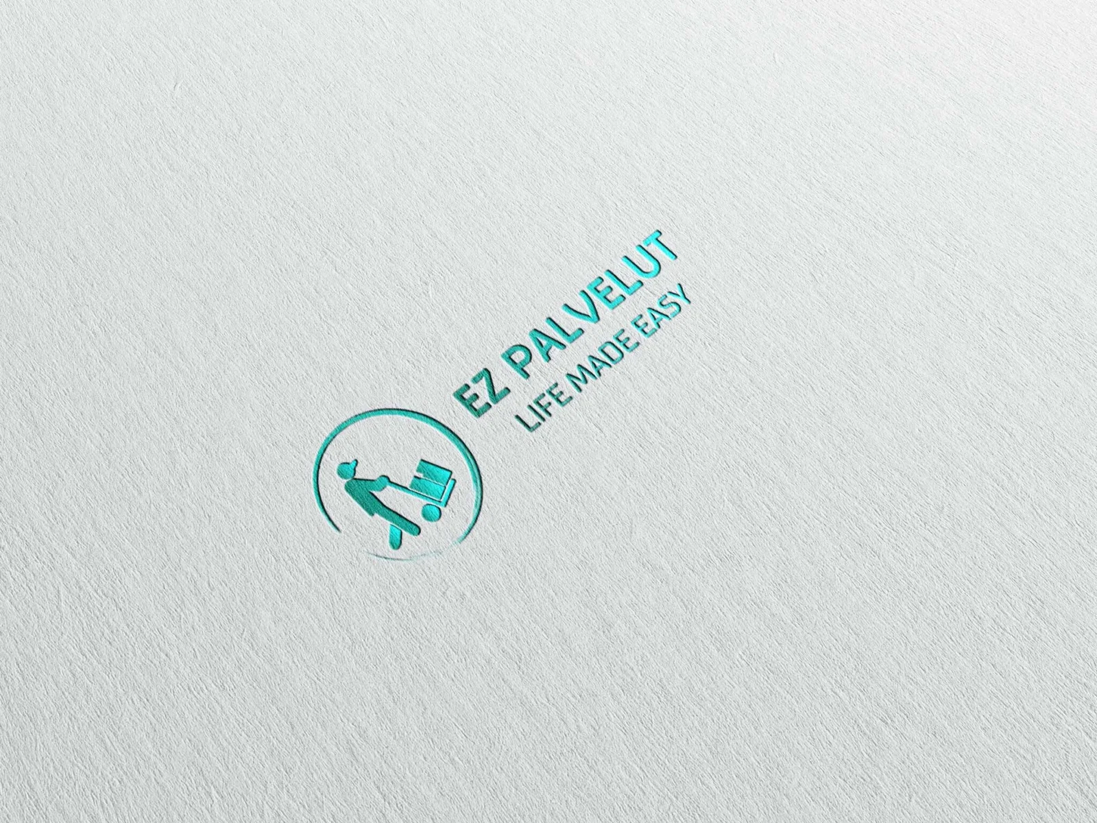 EZ Palvelut logo on a paper