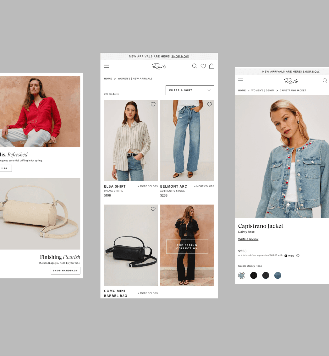 Rails product collection layouts supporting apparel discovery