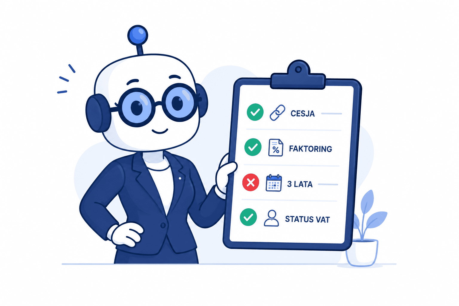 pułapki przy uldze na złe długi VAT ilustracja robot