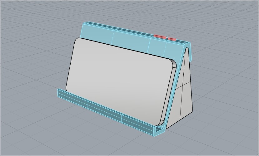 Very early render of the physical product with a phone
