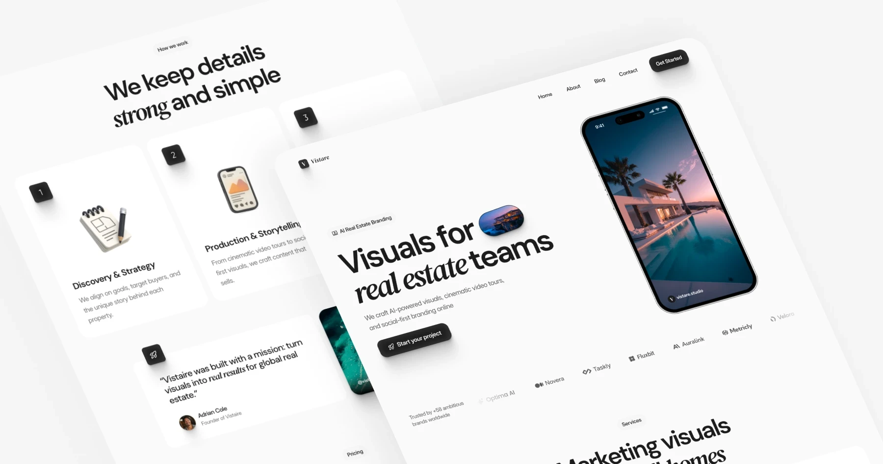 Real estate website template with cinematic visuals and video storytelling — by Luna UI