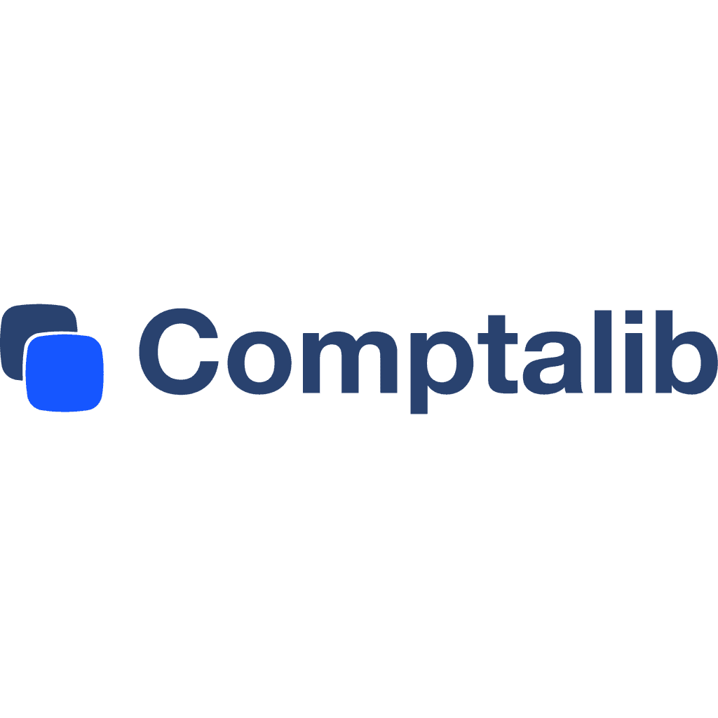 Logo of a company featuring a stylized font with a dot and a circular graphic element.