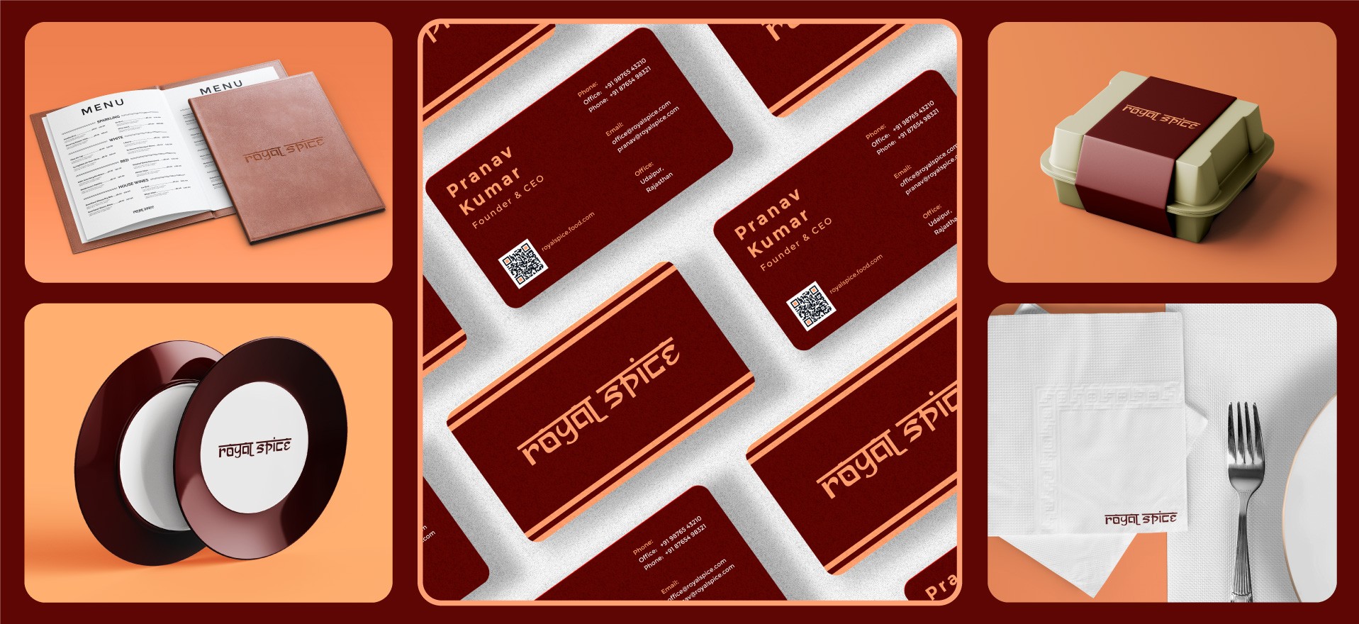royal spice restaurant 8bit creative solutions branding brand identity logo design business card website design development creative agency marketing advertising seo mauritius