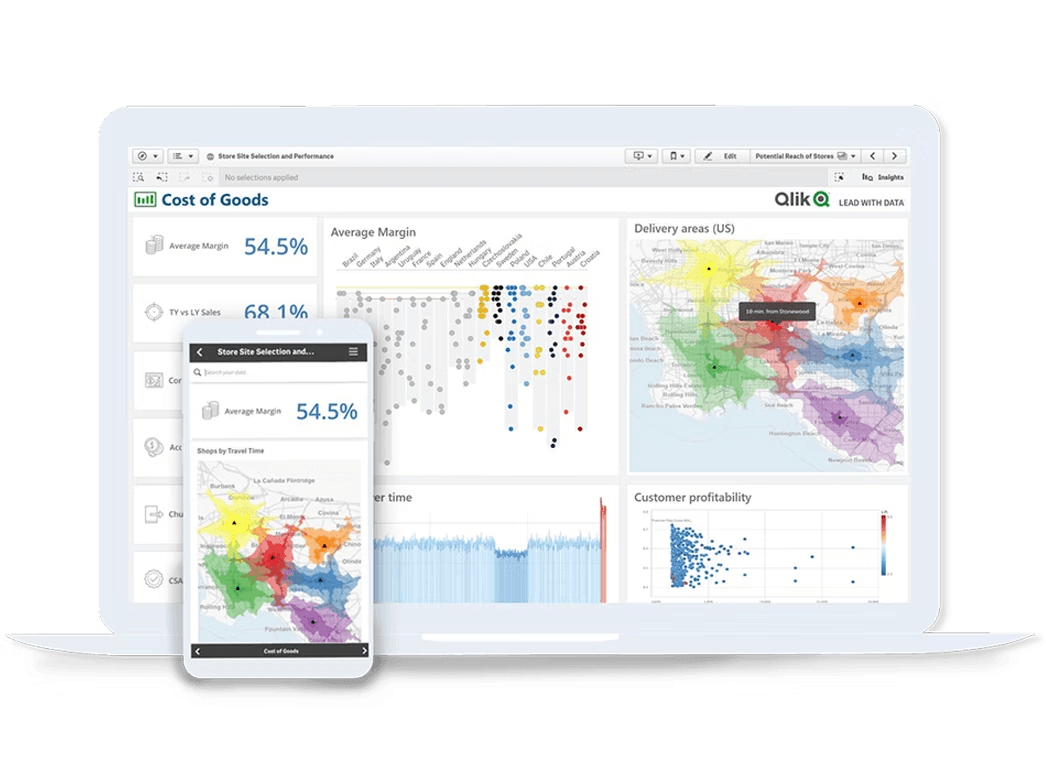 Image de solution BI de Clik en version mobile et en version desktop