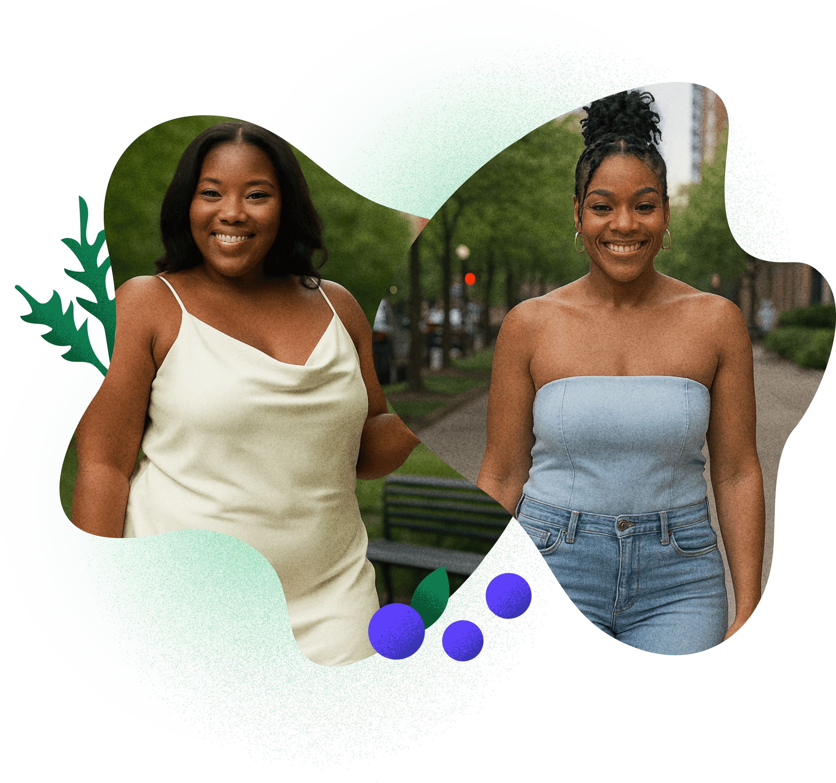 Woman smiling at her phone learning her nutrition therapy is covered by insurance