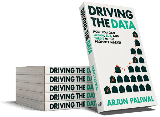 "Driving the Data" book cover with stacked books
