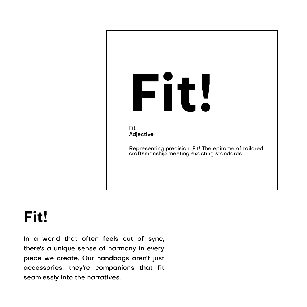 Minimal typography expressing precision and tailored fit