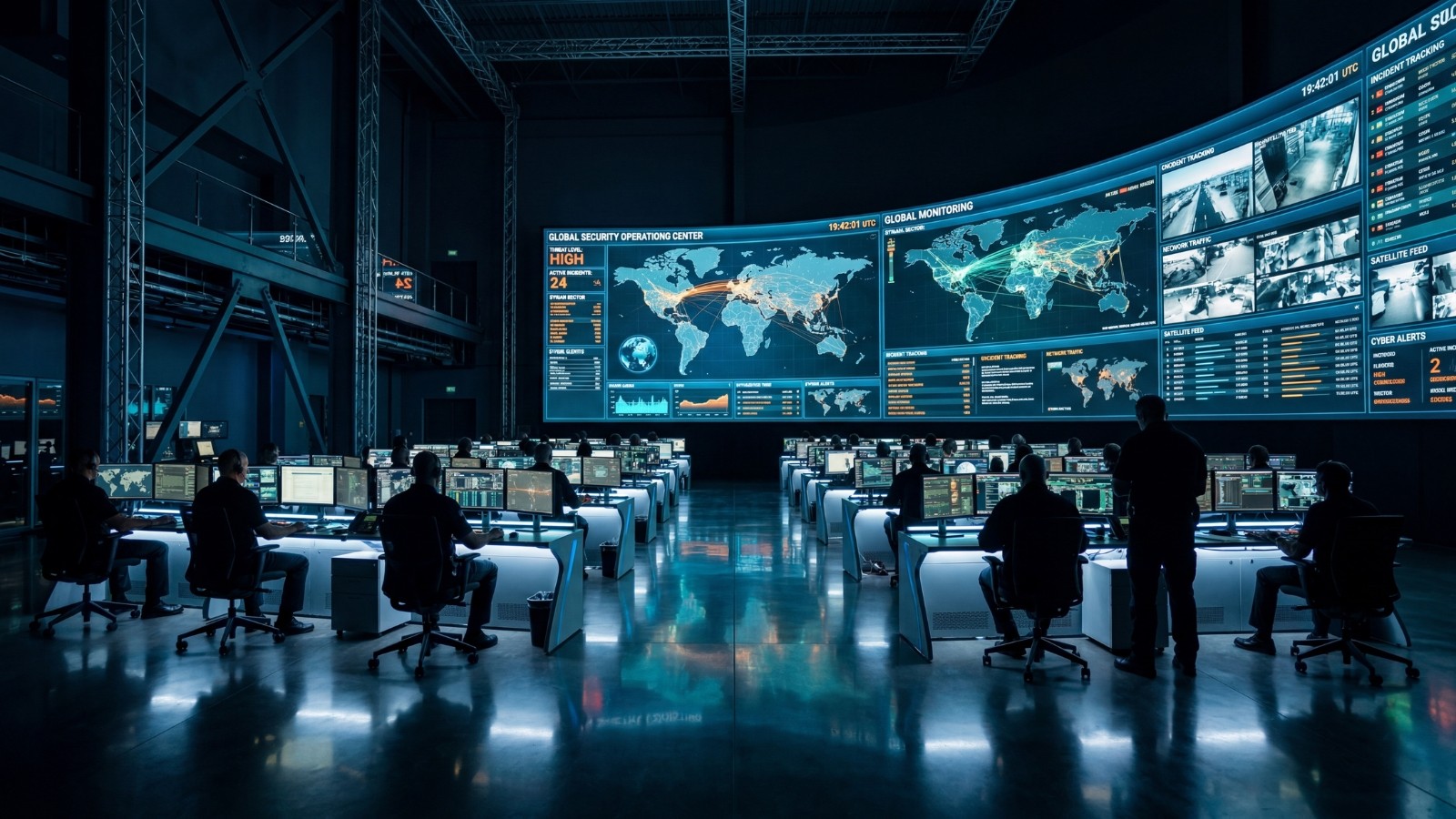 VSO 24/7 Global Security Operations Center monitoring client sites across Washington and Oregon