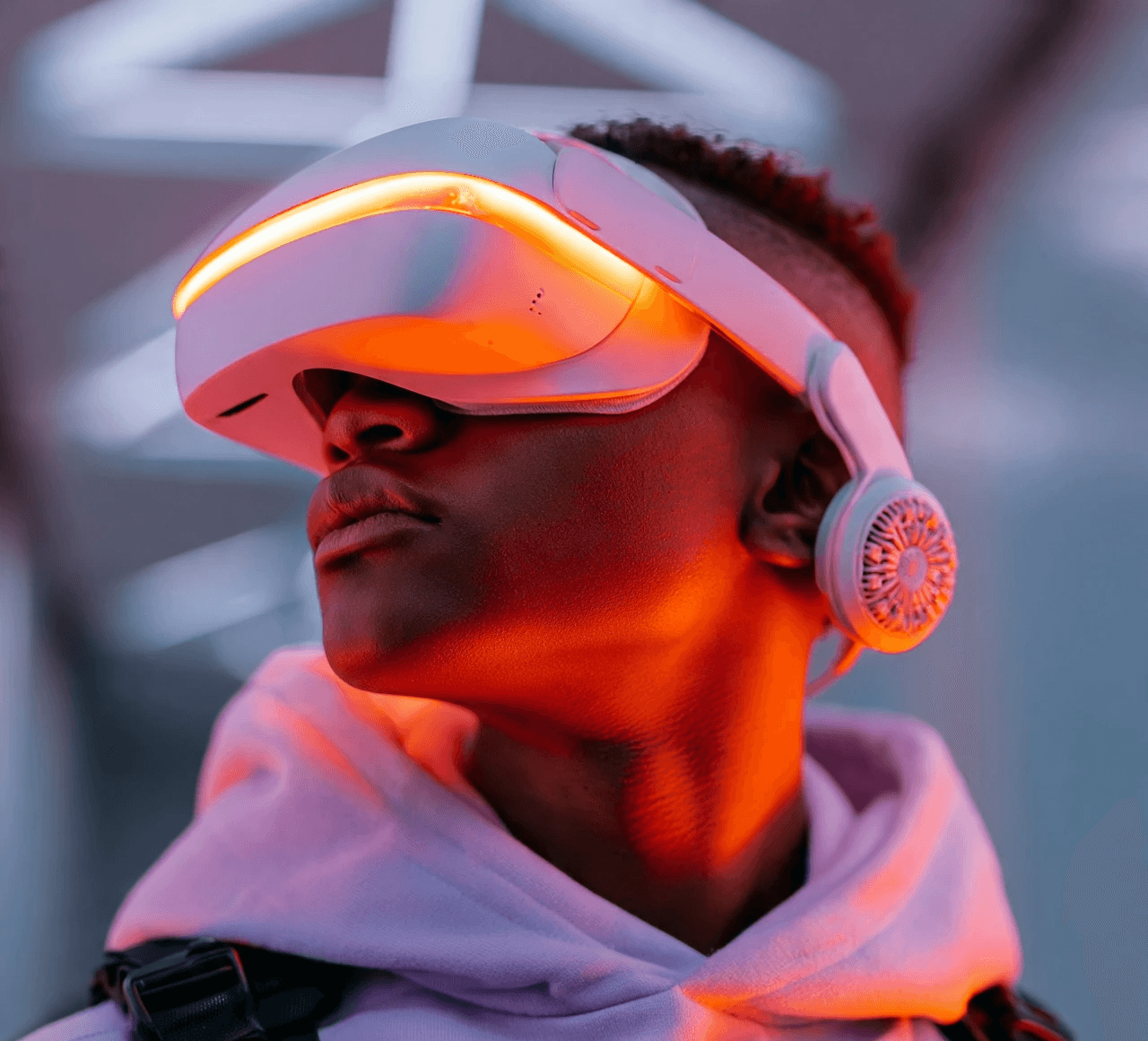 Person wearing VR Box