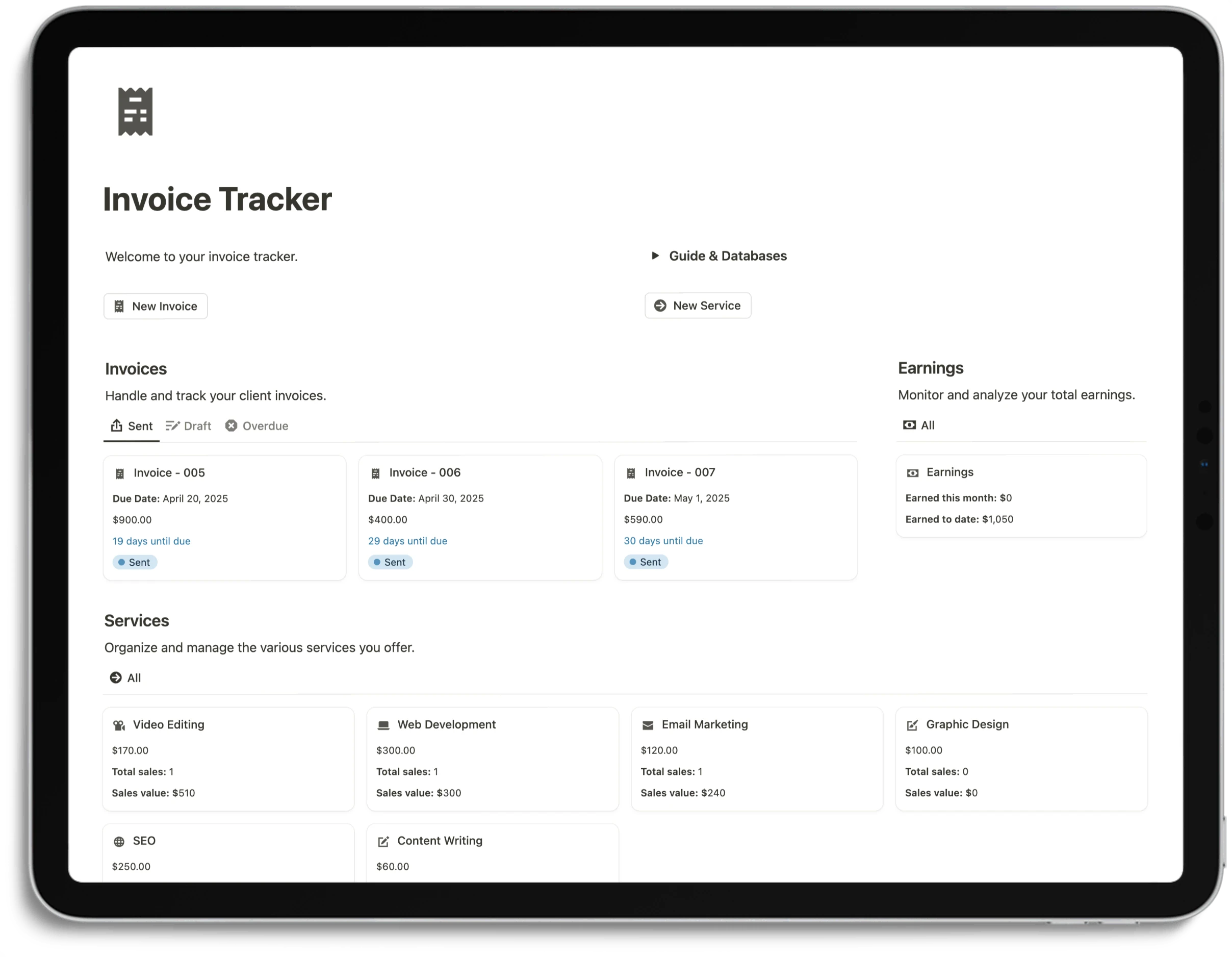 Notion Invoice Tracker