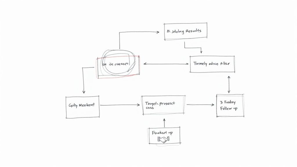 A professional shaking hands with another in a modern office setting.