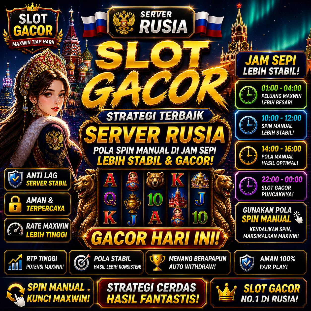 TTT888: Strategi Slot Gacor Server Rusia dengan Pola Spin Manual di Jam Sepi Lebih Stabil