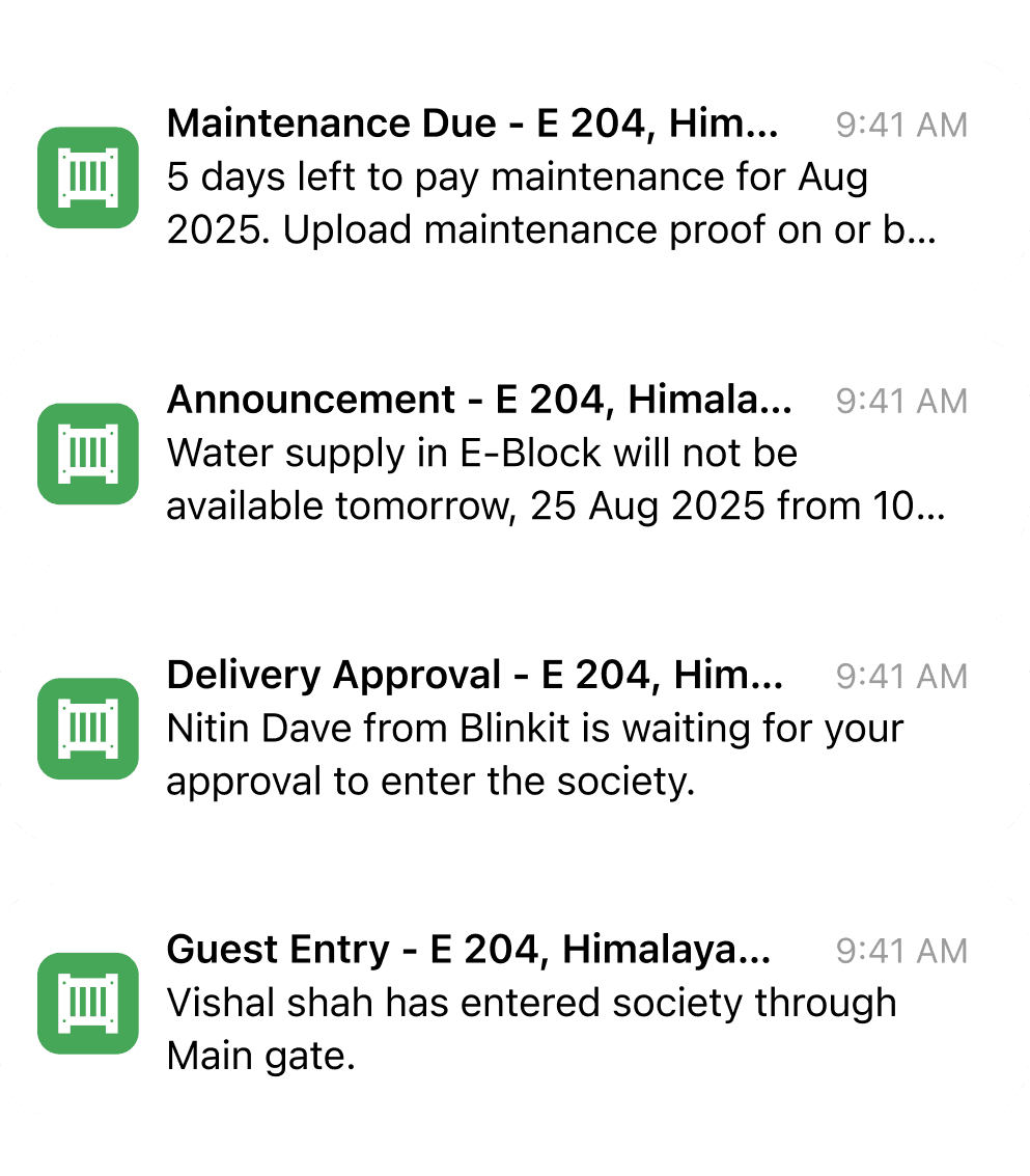 App sections illustrations