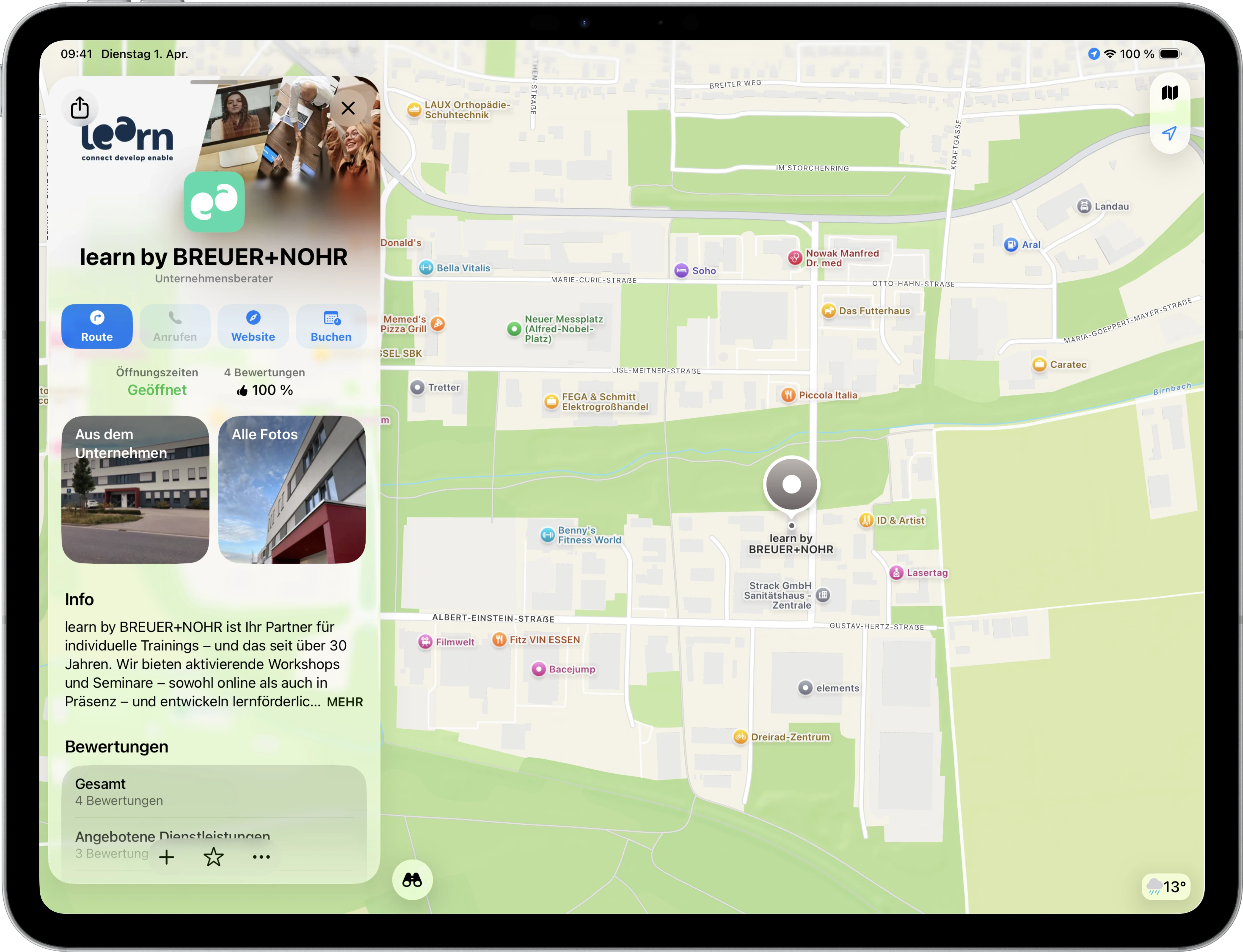 iPad-Mockup mit Apple Maps