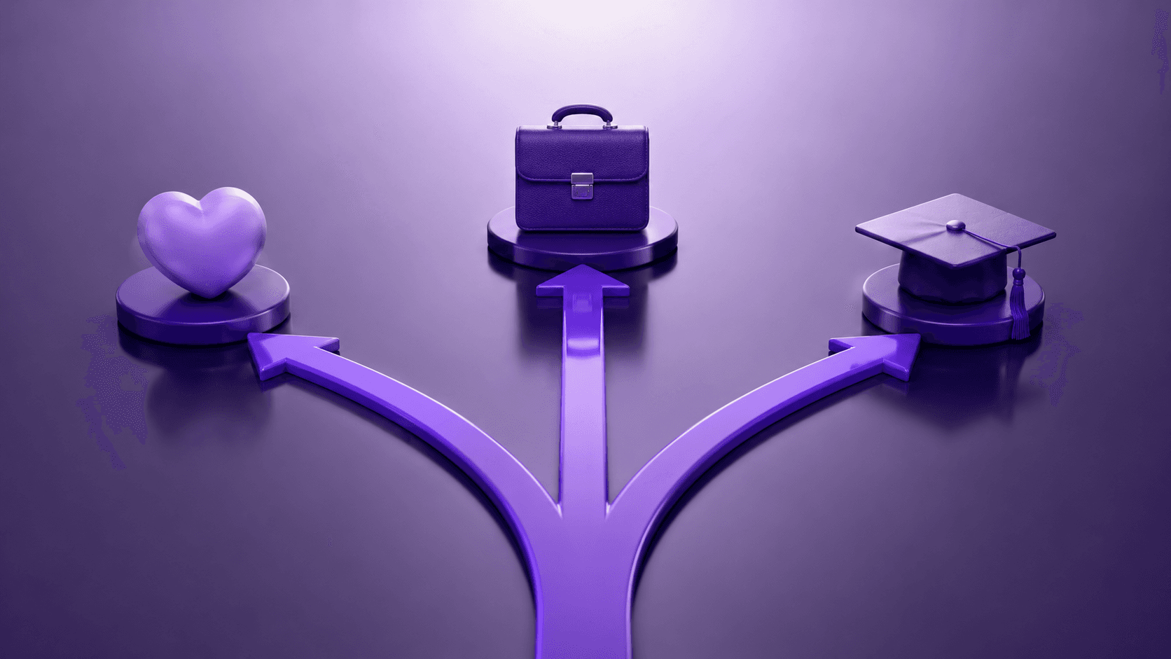 Three diverging arrows toward different goals, representing choosing the right way to run Windows on Mac