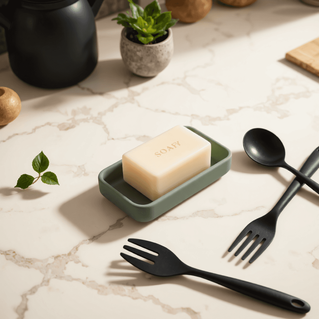 product photography of silicone soap dish