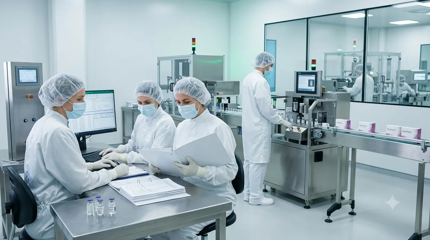 Quality control process for injectable aesthetic product manufacturing