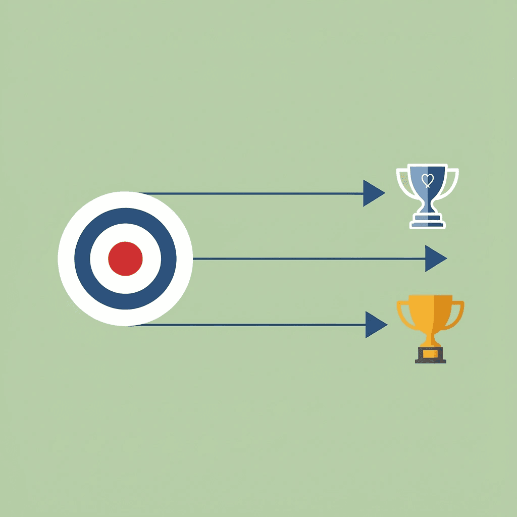 Split path showing generic scholarship applications diverging from targeted, personalized approach